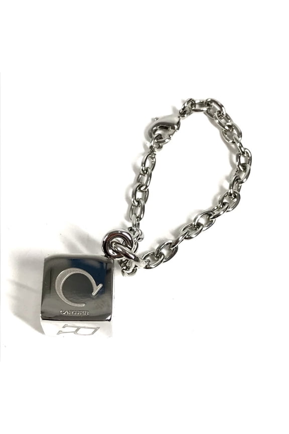 Pre-Owned CARTIER Cartier Logo Dice Cube Pendant Top Accessory Bag Charm Keychain Metal Men's...