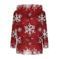 thumbnail image 5 of Women's Fashion Casual Long Sleeve Christmas Print Hooded Knitted Sweatshirt, Cozy Fall Winter Top with Soft Fabric and Holiday Design for Seasonal Comfort,Deep Red,L, 5 of 5