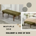 thumbnail image 2 of Dayalane Upholstered End of Bed Bench, Modern Ottoman Tufted Bedroom Bench with Solid Wood Legs for Living Room, Entryway, Vanity, Chenille Green, 2 of 8