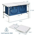 thumbnail image 4 of Resenkos Height Adjustable Folding Camping Table-Blue, Folding Picnic Table for Patio Pool Park Outdoor, 4 of 11