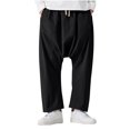thumbnail image 2 of HaoXianJian Mens Casual Harems Pants Wide Leg Loose Baggy Breathable Summer Beach Pants Elastic Drawstring Waist Aladdins Hippie Pant Cotton Drop Crotch Trouser Plus Size M-5X, 2 of 6