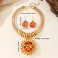 thumbnail image 2 of Vintage Boho Sunflower Crystal Necklace Earrings Set Jewelry for Holiday Parties Wedding Dresses All Seasons Fashion Costume Accessory, 2 of 3