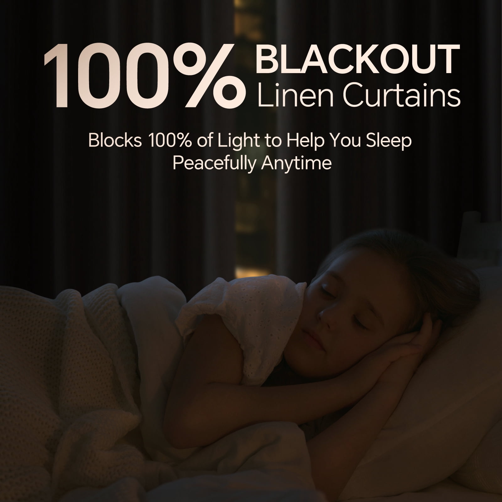 TURKIO 100% Blackout Linen Curtains for Living Room Bedroom, Sun-Reflective Thermal Insulated Heavy Duty Curtains, 52"x84",2 Panels Per Pack,Green