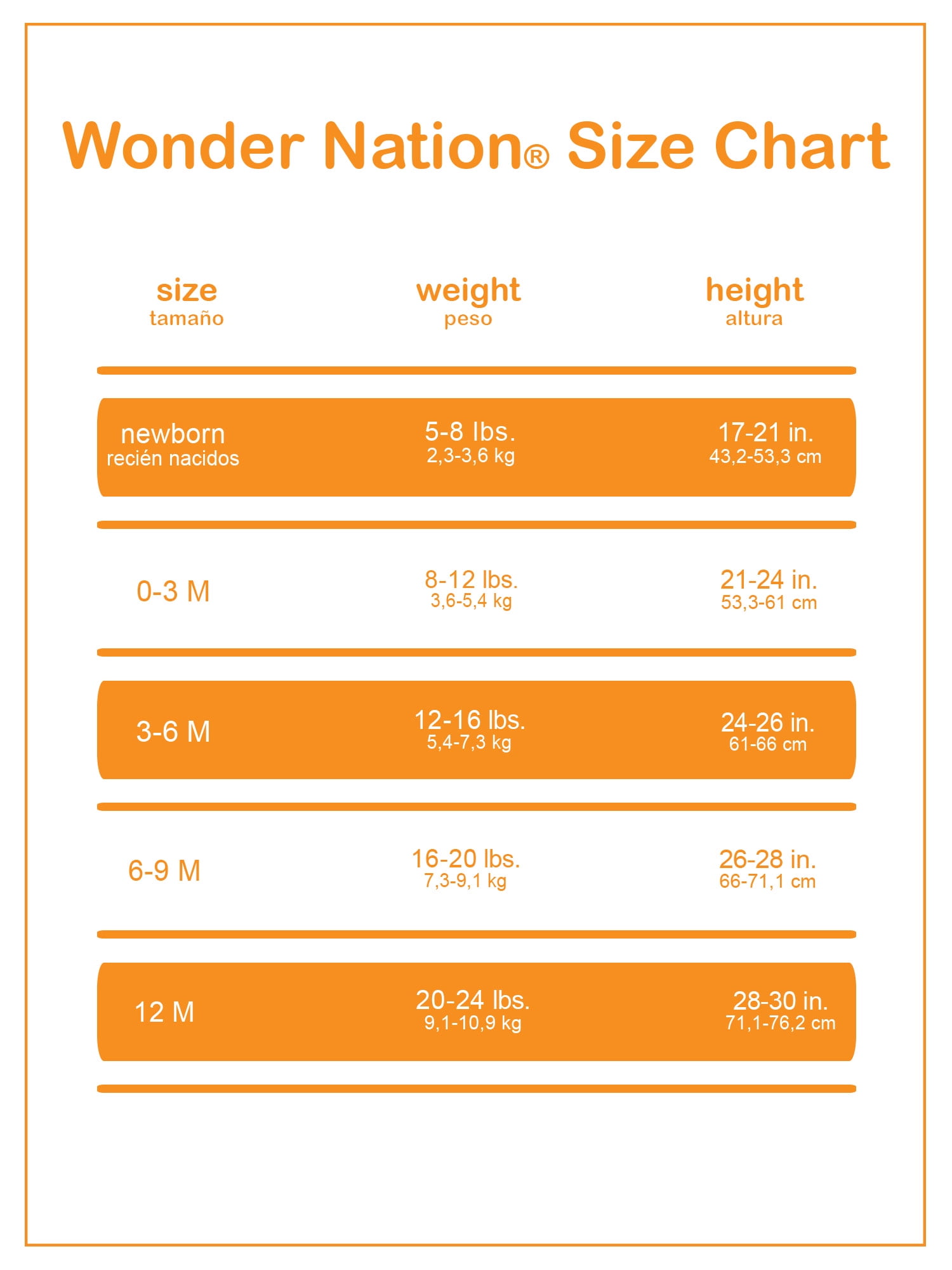 Walmart baby shoe size chart sale