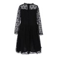 thumbnail image 2 of Little Girls Black Floral Lace Overlaid Long Sleeved Dress 2, 2 of 7