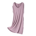 thumbnail image 2 of Women's Nightgown Sleeveless Sleepshirt Long Loungewear Casual Lounge Dress House Dresses Purple Free Size, 2 of 5