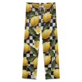 thumbnail image 4 of Lemons And Flowers On Checkered Background Winter Female Pants Flannel High Waist Women Pants Lady Warm Straight Leg Plush Trousers, 4 of 7