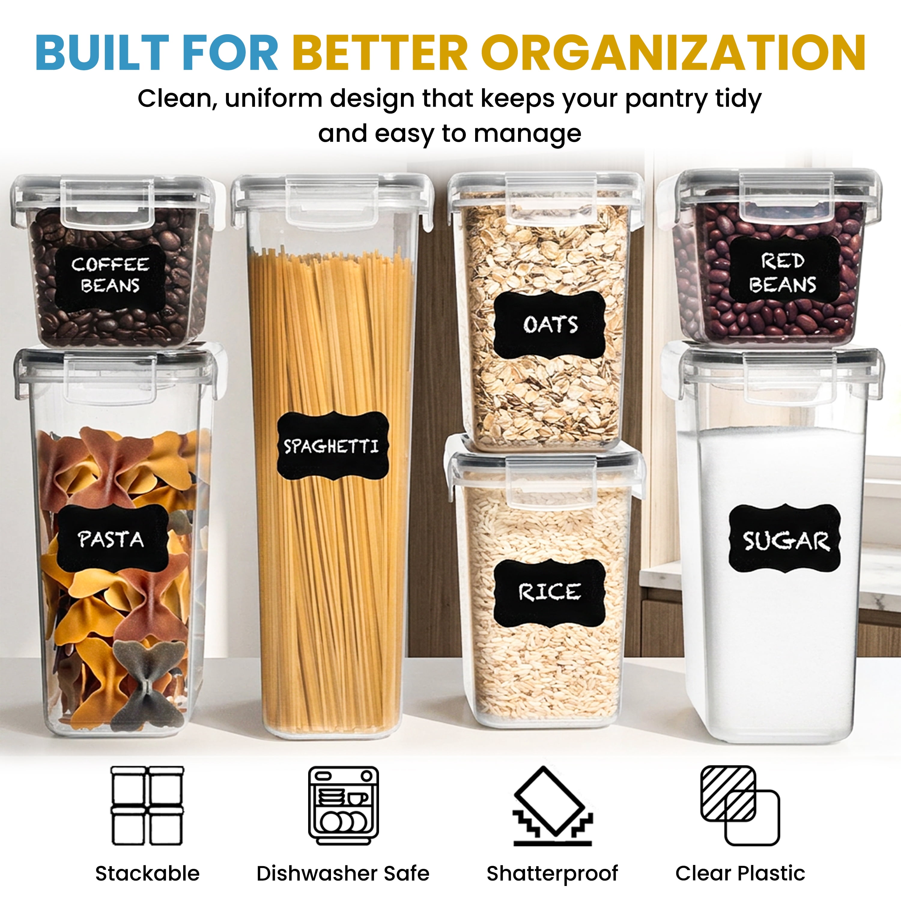 Shazo 7PC Food Storage Containers with Lids - Thumbnail 2