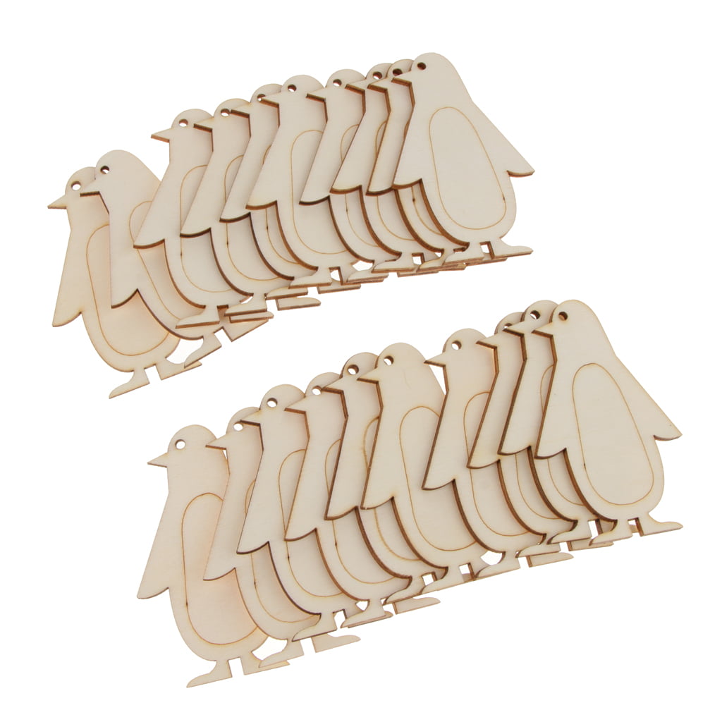 20pcs Unfinished Wooden Cutout Gift Tags Scrapbooking Embellishment DIY Craft