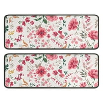 Kitchen Rugs Sets Of 2,Pioneer Flower Floral Print Pattern Anti Fatigue Kitchen Mat Rugs Non Slip Washable,Decorative Kitchen Floor Mats for Kitchen,Sink,Laundry,17"x47" 17"x47"