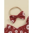 thumbnail image 6 of Elippeo Baby Girls Summer 3 6 12 18 Months Romper Dress Short Sleeve Daisy Print Sweet Romper with Headband, 6 of 10