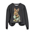 thumbnail image 4 of Womens Blouses Long Sleeve Easter Women's Round Neck Raglan Sleeves Printed Long Sleeved Top Hoodie, 4 of 4