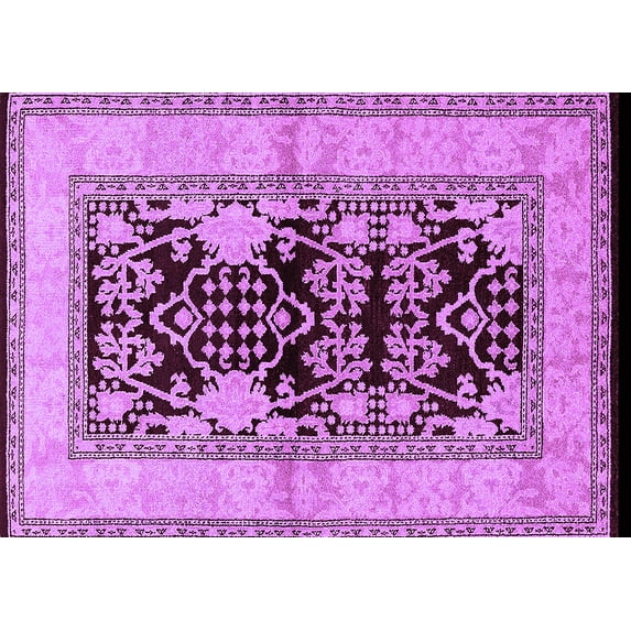 Ahgly Company Indoor Rectangle Oriental Purple Industrial Area Rugs, 2' x 3'