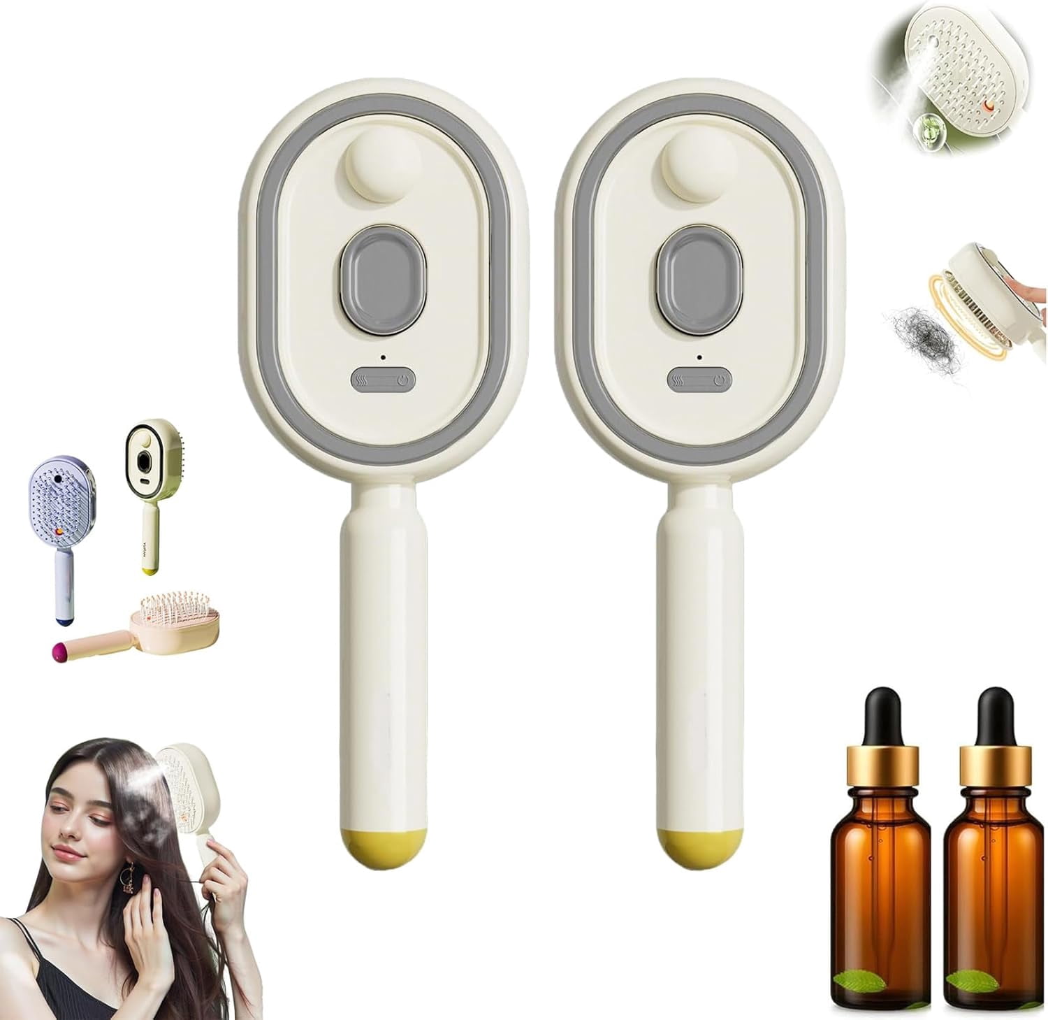 2026 New Electric Steam Brush, Electric Steam Brushs for Hair, 2 in 1 Misting Hair Brushes with Water Spray for Both Long and Short Hair, Reduce Frizz, Nourishes Hairs, Anti-Static (Purple)
