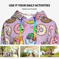 thumbnail image 4 of Kdxio Cartoon Donuts Print Womens Oversized Hoodies Sweatshirts Hooded Pullover Tops Sweaters Casual-X-Large, 4 of 7