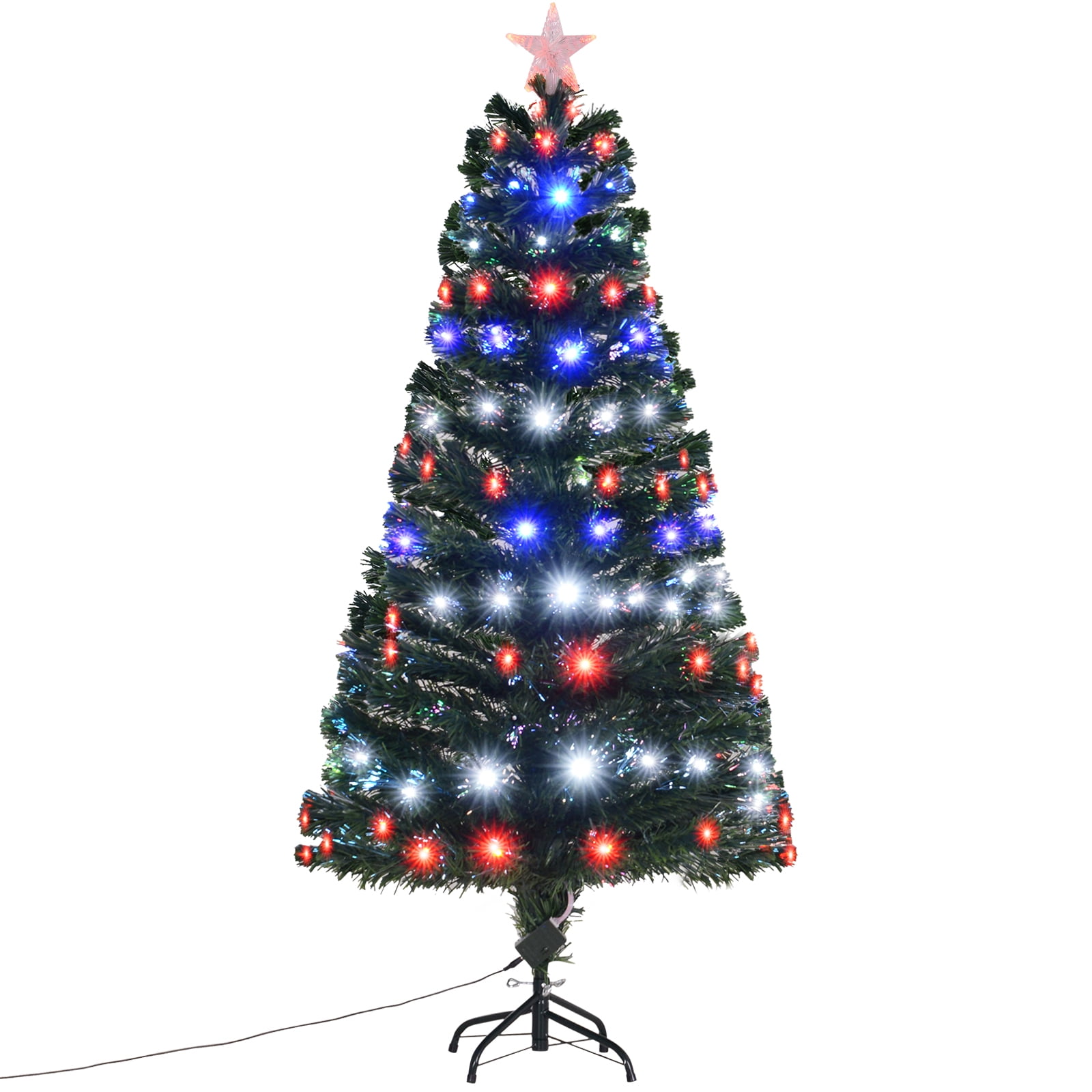 Artificial Fiber Optic and LED Prelit Holiday Christmas Tree