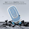thumbnail image 4 of OFFCURVE Key Fob Cover with Keychain for Honda, Car Key Case Compatible with 2022 2023 Honda Civic Accord HR-V CR-V Pilot Sport SI EX EX-L Touring 5 Buttons Smart Key Protector Car Accessories, Blue, 4 of 6