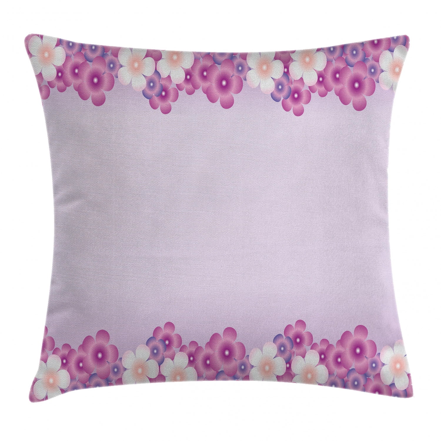 Mauve Decor Throw Pillow Cushion Cover, Feminine Floral Petals in