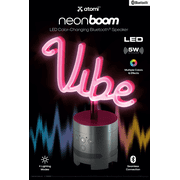 Atomi neonboom LED Color-Changing Vibe Neon with Bluetooth Speaker, Multiple Color Options and Lighting Modes, 5W Hi-Fi Bluetooth Speaker