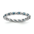 thumbnail image 1 of 925 Sterling Silver Stackable Expressions Blue Topaz Ring Size: 9; for Adults and Teens; for Women and Men, 1 of 5
