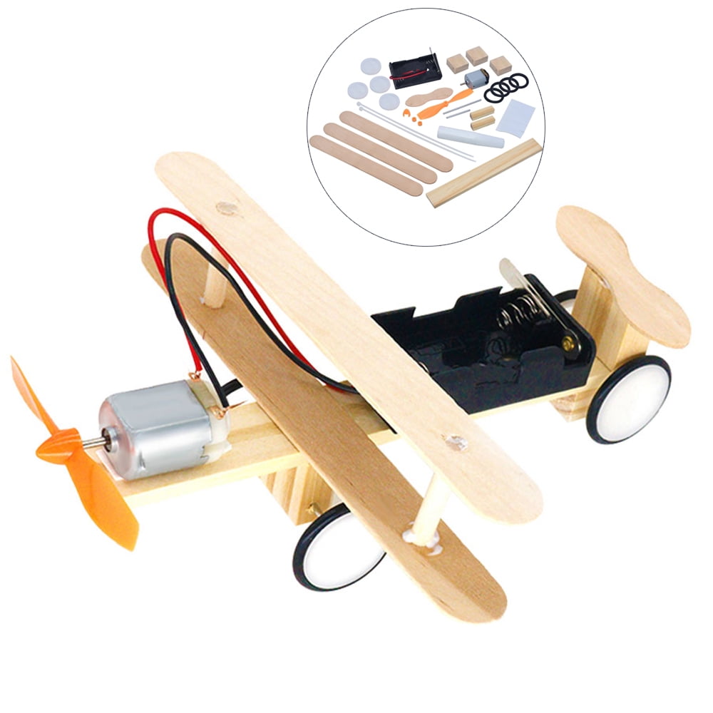 Sarzi Wood Electric Aircraft Electric Glider DIY Kit Kids Toy Airplane DIY Kit Electric Wooden