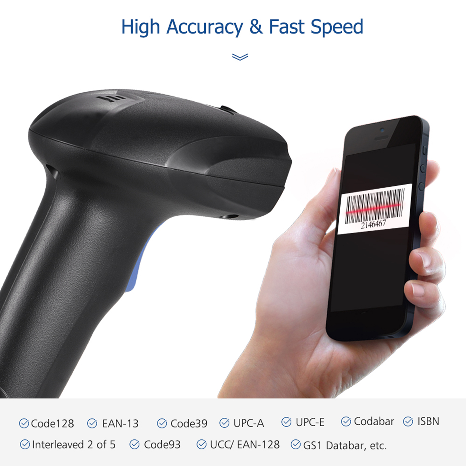 Andoer Handheld CCD Automatic USB Wired 1D Bar Code Reader for Mobile Payment Computer Screen Scan - image 5 of 7