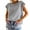 Gray, variant on Crewneck Short Sleeved Women Sweater Casual Knit Pullover Jumper