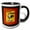 Black/White, variant on 3drose, Image of French Rooster Selling Chocolate in Black Red and Yellow, 11oz Two-tone Black Mug