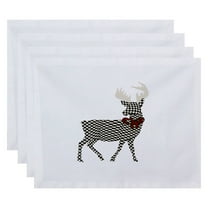 Simply Daisy 18" x 14" Merry Deer Animal Print Placemats, Set of 4