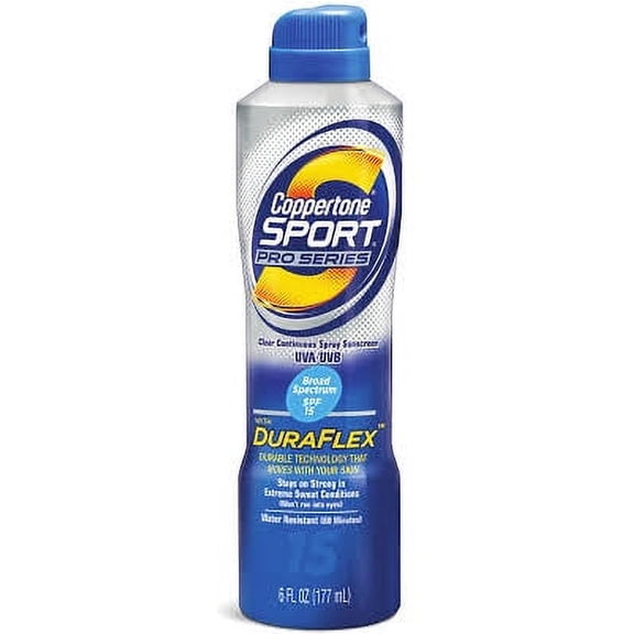 Coppertone Sport Pro Series SPF 15 w/DuraFlex Water Resistant Clear Continuous Spray Sunscreen 6 oz