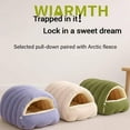 thumbnail image 2 of Removable and Washable Winter Closed-Off Cat Bed, Warm Foldable Secure Pet Nest, Comfortable Warm Secure Snuggle Hut, for Indoor Cats and Small Dogs (Purple, L(22.4 * 14.6 * 11 in)), 2 of 8