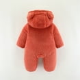 thumbnail image 7 of Fleece Jumpsuit Baby Girls Winter Clothes Infant Thick Plush Cute Footed Rompers Hoodies Newborn Long Sleeve Snowsuit, Red, 3 Months, 7 of 7