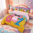 thumbnail image 2 of Manfei Colorful Axolotl Queen Comforter Set,Cartoon Amphibian Comforter Sets Queen,Pink Reversible,3 Pieces,1 Comforter and 2 Pillowcases, 2 of 7