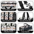 thumbnail image 3 of Teacher Tote Bag,Dachshund Footprint Teacher Utility Tote Bag,Large Work Tote Bags for Women with Multiple Pockets,Top Zipper Closure,13.8x10.6x6.7 Inch, 3 of 5