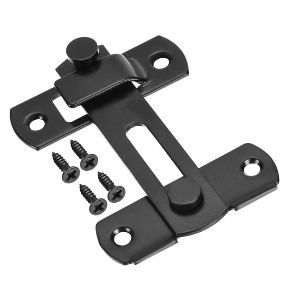 Unique Bargains 3.9' x 2.8' Door Latch, Large Flip Gate Latch Stainless Steel for Door and Window, Black