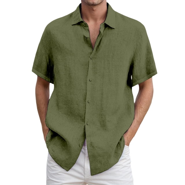 DGMIOCS Chemise Classique pour Homme Coupe Régulière Non Rétrécie Chemise Classique Vert1 S