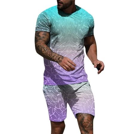 

ketyyh-chn99 Purple Blue Scrubs For Men Set Men Tracksuit Set Full-Zip Sweatshirt Jogger Sweatpants Warm Sports Suit Gym Training Wear
