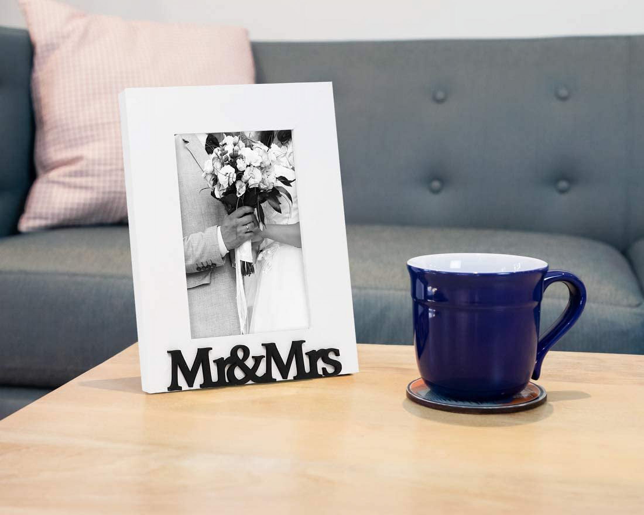 Isaac Jacobs Wood Sentiments Grandpa Picture Frame - 4x6 Inch Black Frame For Tabletop Or Wall, Interchangeable Mat