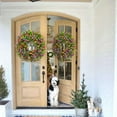 thumbnail image 5 of Artificial Flowers Door Wreath Decor,Farmhouse Colorful Cottage Wreath,Colorful Spring Summer Wreath W/Flower Green Leaves for Front Door,Beautiful Artificial Wreath Wall Garden, 5 of 10