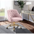 thumbnail image 3 of Meridian Furniture Arden Swivel Adjustable Pink Velvet and Gold Office Chair, 3 of 10