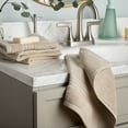 thumbnail image 2 of TOWN & COUNTRY EVERYDAY 4-Piece Solid Dobby Border Washcloth Set, 13"x13", 100% Cotton, Plush & Absorbent 650GSM, Beige, 2 of 9