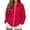 Red, variant on RotHome Women's Oversized Full Zip Up Sweatshirt with Kangaroo Pocket and Drop Shoulder Long Sleeve Collared Casual Lounge Coat for Fall Winter, Solid Black