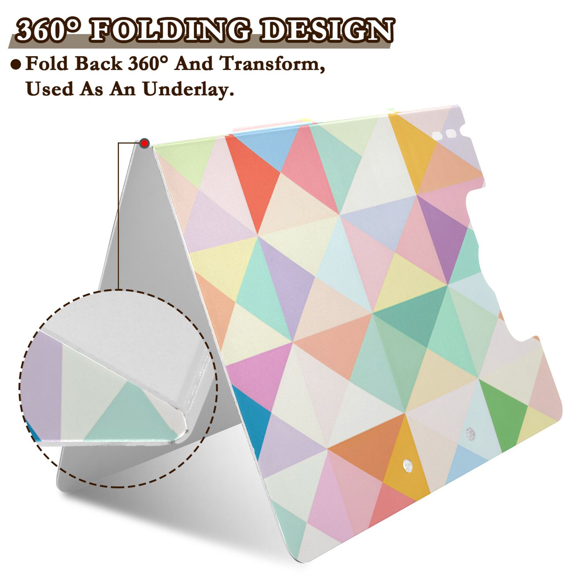 FORMRS A4 Clipboard Folder with Pen Holder Horizontal Foldable School Office Binder, Abstract Geometric