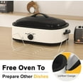 thumbnail image 2 of 14 Quart Electric Roaster Oven with Slow Cooker Function, Turkey Roaster Oven Buffet with Self-Basting Lid, Removable Pan, Cool-Touch Handles, Easy to Clean, White, 2 of 14