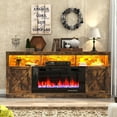 thumbnail image 4 of ChVans Fireplace TV Stand for TVs up to 80" with 36" Electric Fireplace, Farmhouse Entertainment Center with LED, Wooden Media Console for Living Room, Bedroom, 4 of 9