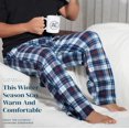 thumbnail image 2 of Active Club Men's Fleece Pajama Pants - Plaid Lounge Bottoms With Pockets - Sleepwear (Navy/Red, 2X), 2 of 5