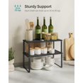 thumbnail image 4 of Cabinet Organizer Shelf, Set of 2 Kitchen Counter Shelves, Kitchen Storage, Spice Rack, Stackable, Expandable, Metal and Engineered Wood, Ink Black and Heather Greige UKCS020X02, 4 of 15