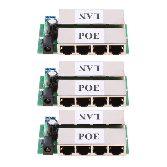 3x Divisor de Potencia POE Módulo Fuente de Alimentación Terminales Kits de Instalación Eléctrica Hugo Interruptor del inyector PoE