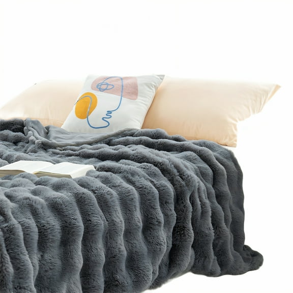 AUQ Throw Blanket,Breathable Fabric Blend Warm Blanket,All-Season Use Cozy Blanket,Gray,28*40in