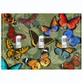 thumbnail image 1 of Metal Light Switch Plate Outlet Cover (Green Damask Butterfly Party BUT003), 1 of 13
